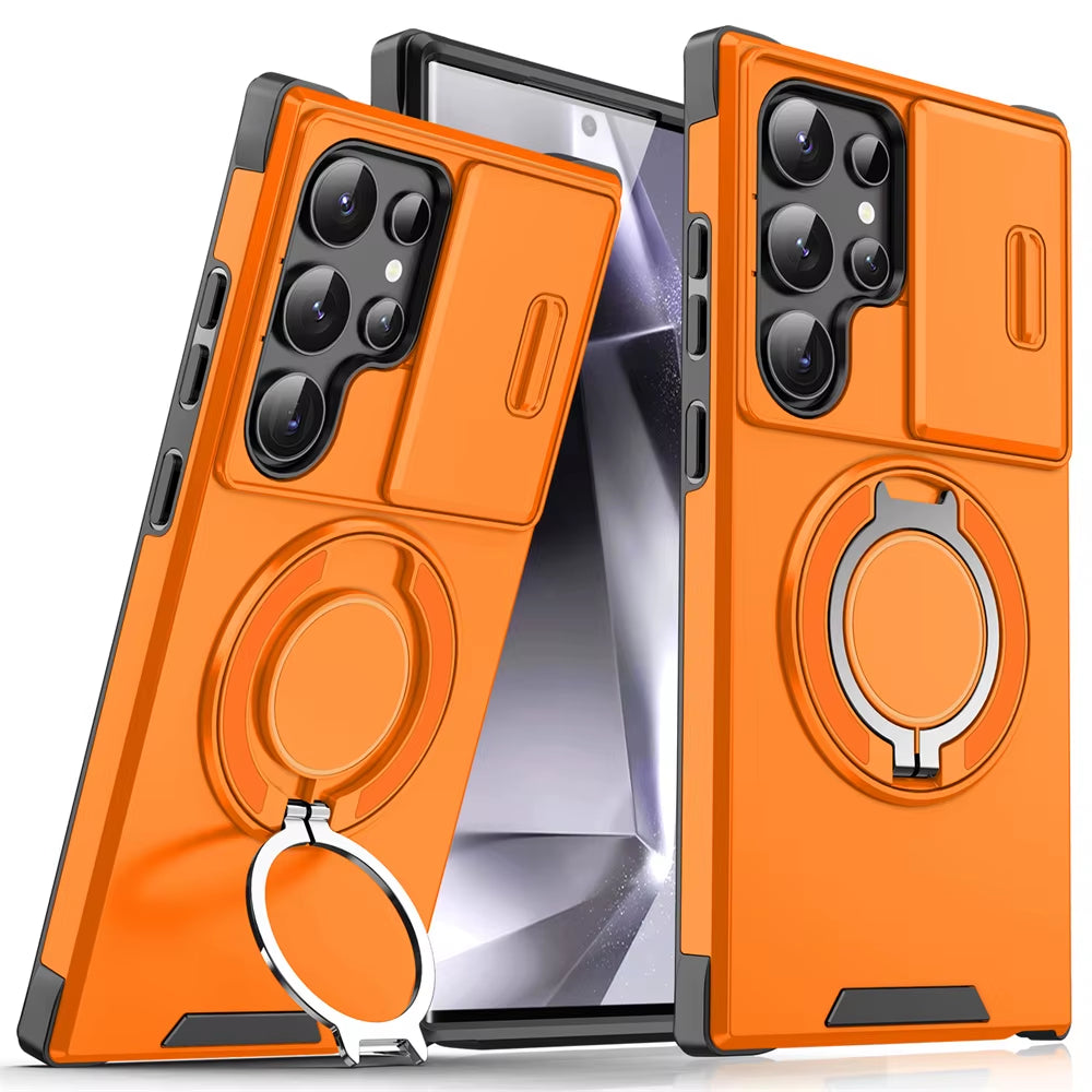Magnetic Slide Camera Protection Phone Case for Samsung S25 Edge, S24, S23+, S21, S22 Ultra, FE, A54, A15, A14, A05, A05S