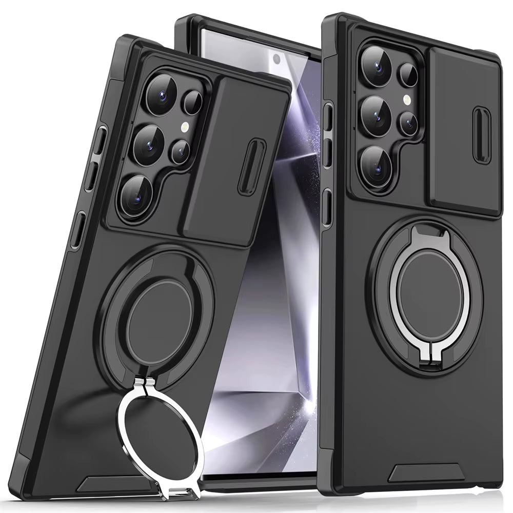 Magnetic Slide Camera Protection Phone Case for Samsung S25 Edge, S24, S23+, S21, S22 Ultra, FE, A54, A15, A14, A05, A05S