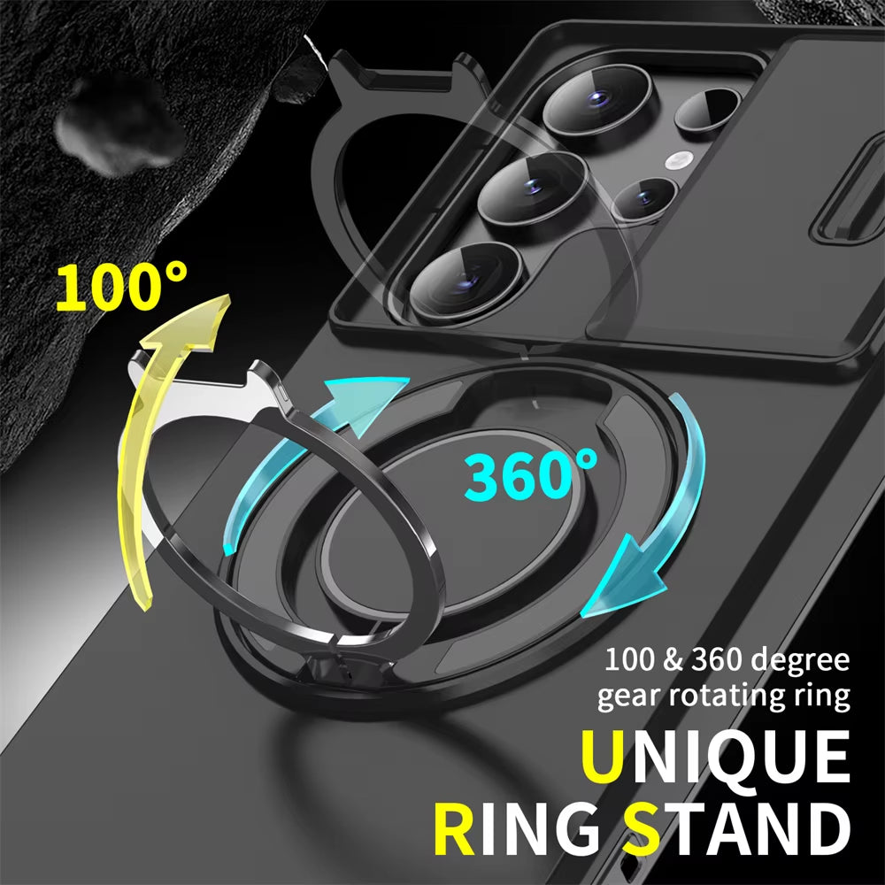 Magnetic Slide Camera Protection Phone Case for Samsung S25 Edge, S24, S23+, S21, S22 Ultra, FE, A54, A15, A14, A05, A05S