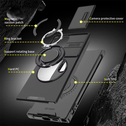 Magnetic Slide Camera Protection Phone Case for Samsung S25 Edge, S24, S23+, S21, S22 Ultra, FE, A54, A15, A14, A05, A05S
