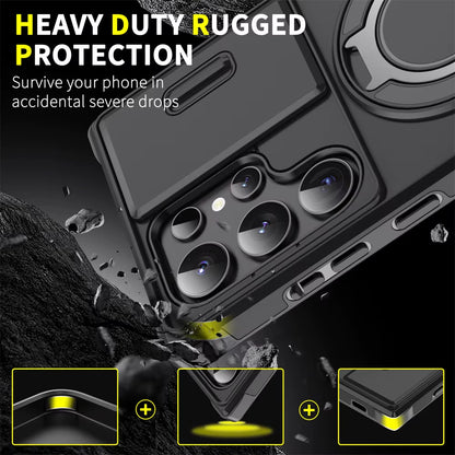 Magnetic Slide Camera Protection Phone Case for Samsung S25 Edge, S24, S23+, S21, S22 Ultra, FE, A54, A15, A14, A05, A05S